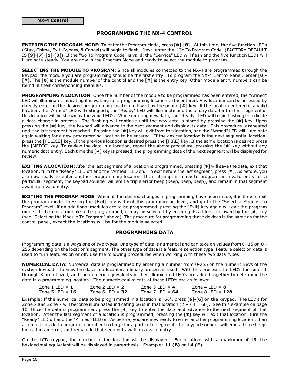 Interlogix NX-4 User Manual | Page 12 / 44