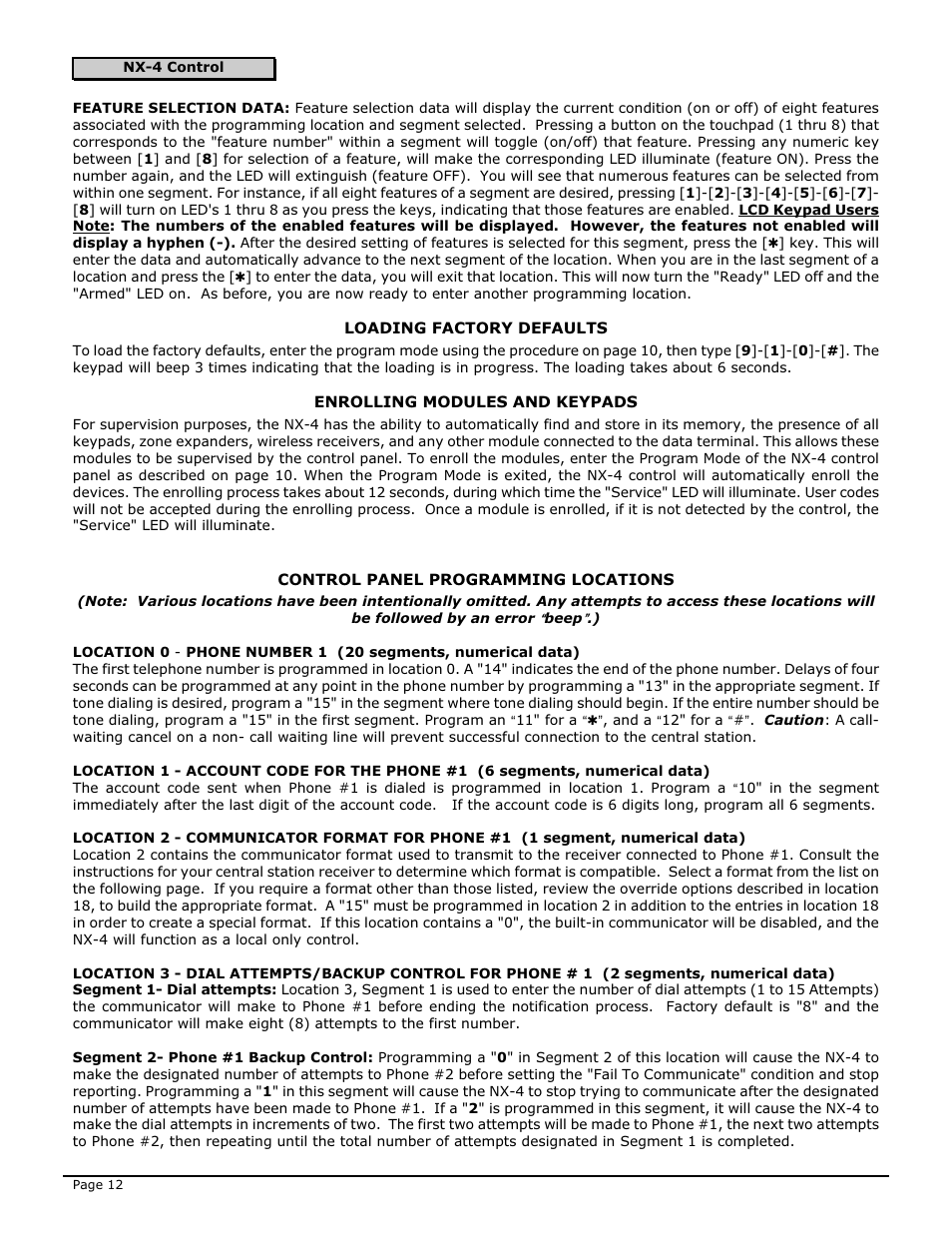 Interlogix NX-4 User Manual | Page 14 / 44