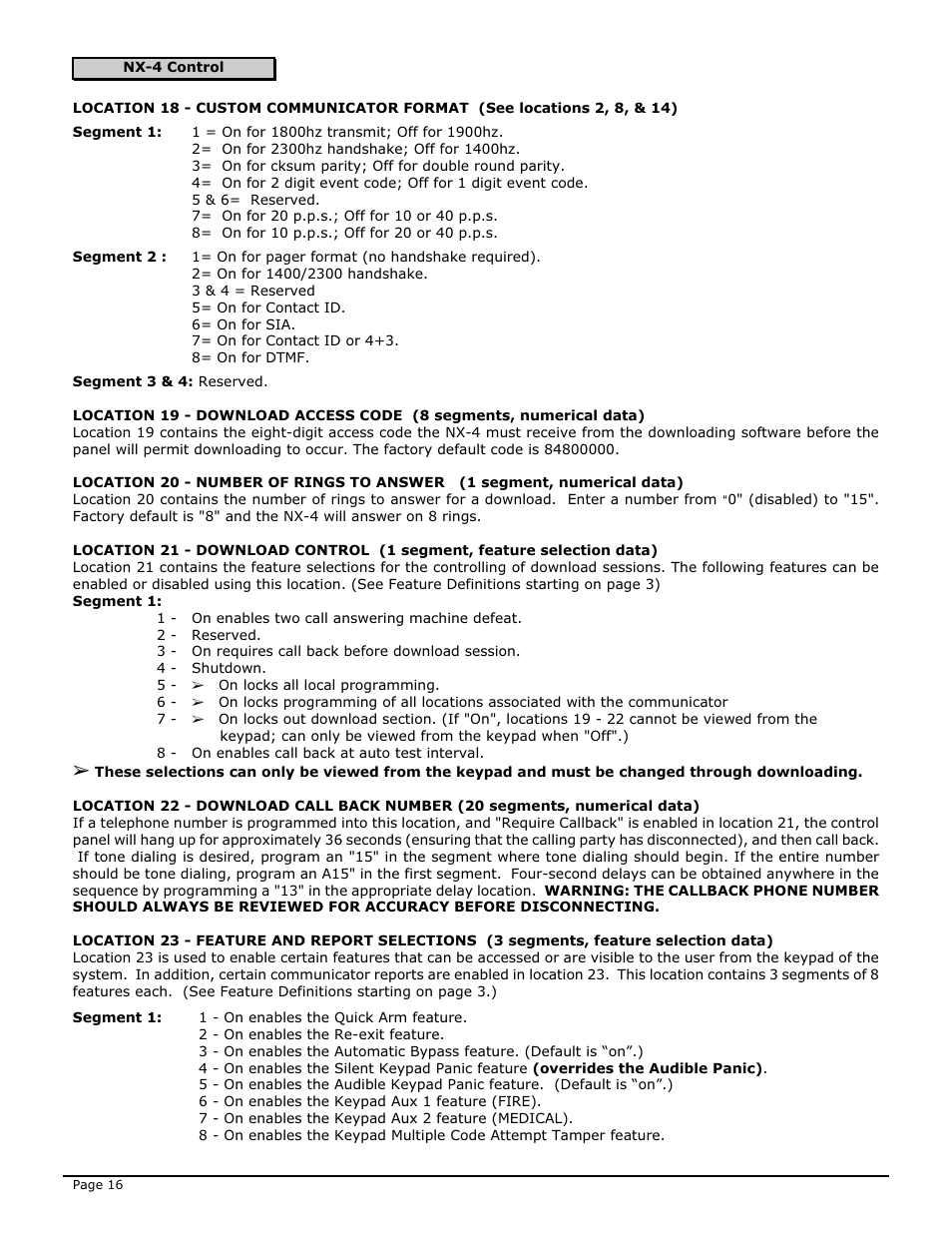 Interlogix NX-4 User Manual | Page 18 / 44