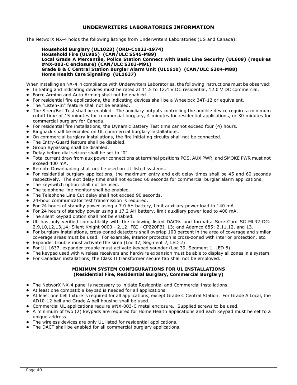 Interlogix NX-4 User Manual | Page 42 / 44