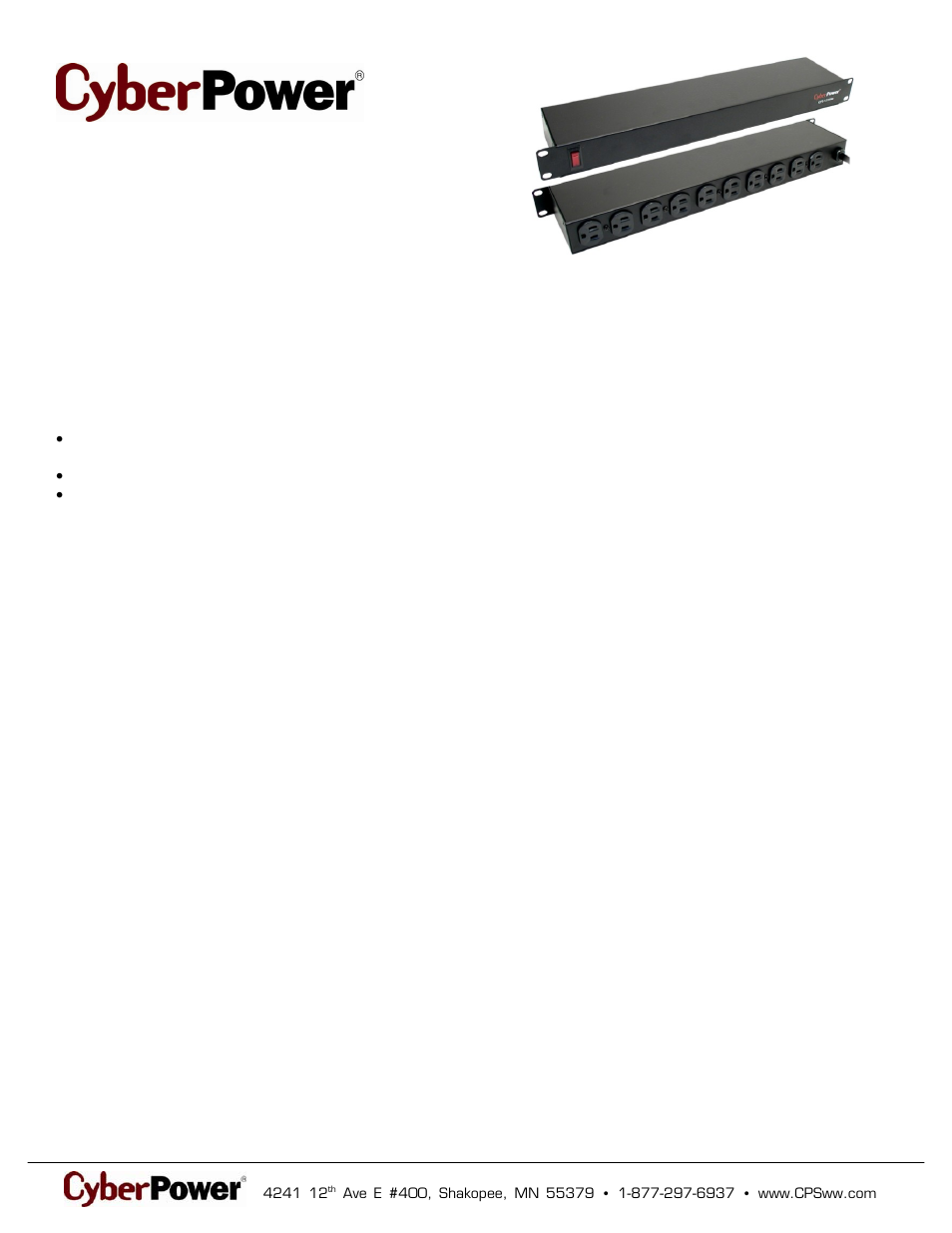 CyberPower CPS1215RM User Manual | 2 pages