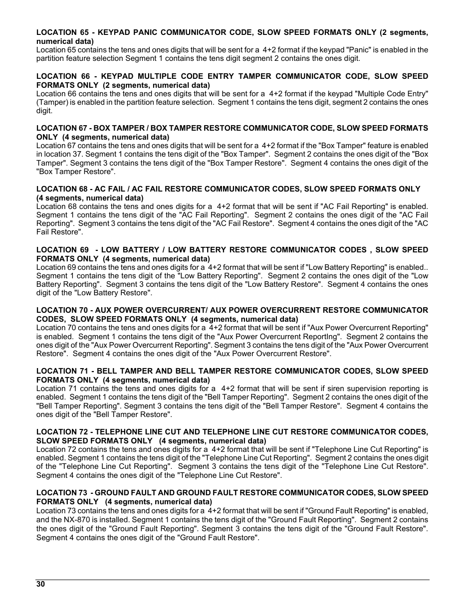 4 segments, numerical data) | Interlogix NX-8 User Manual | Page 30 / 61