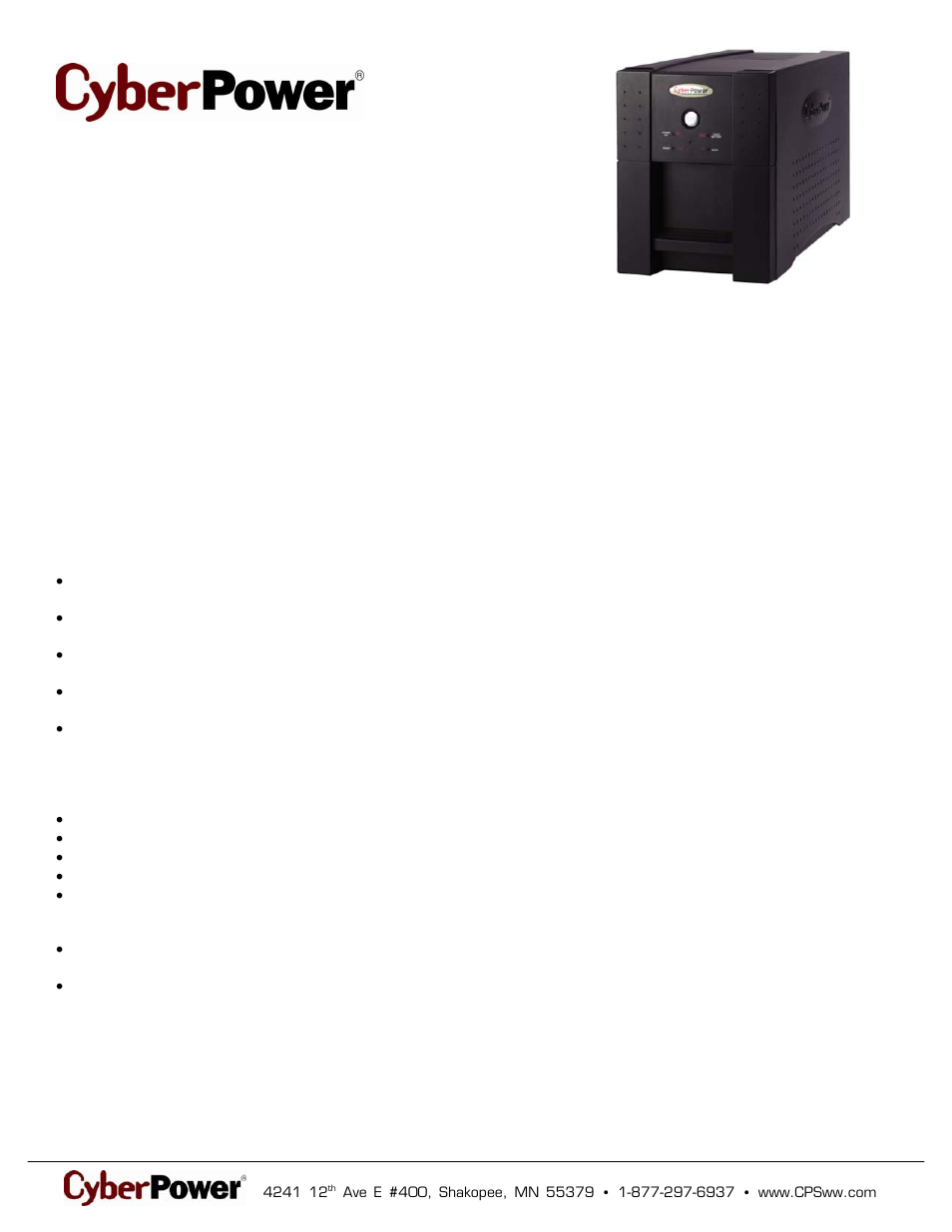 CyberPower Systems PP1100SW User Manual | 2 pages