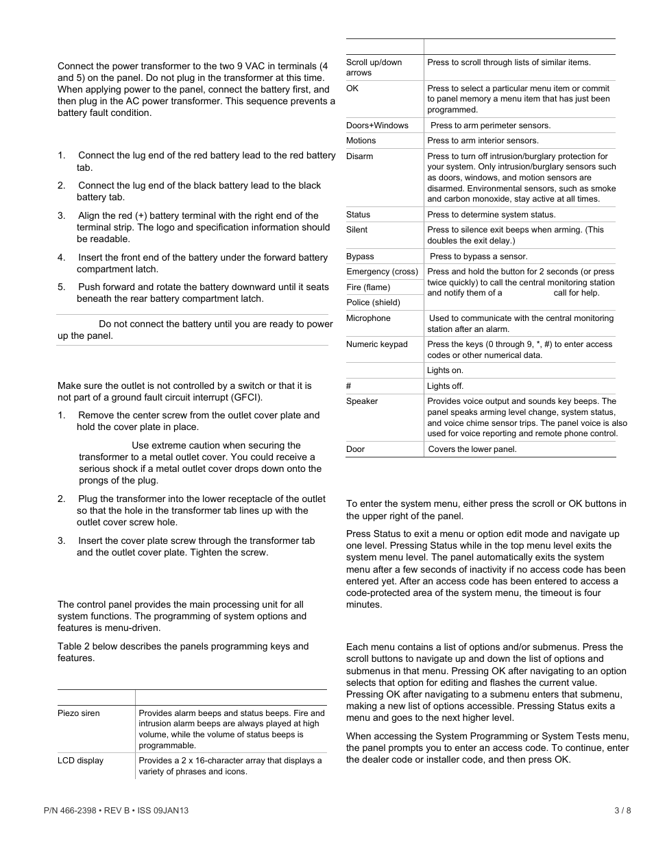 Wiring the power transformer, Applying ac power, Programming | Entering and exiting the system menu, Menu navigation, Lulqjwkhsrzhuwudqviruphu, 3urjudpplqj | Interlogix Simon XT REV B Installation Manual User Manual | Page 3 / 8