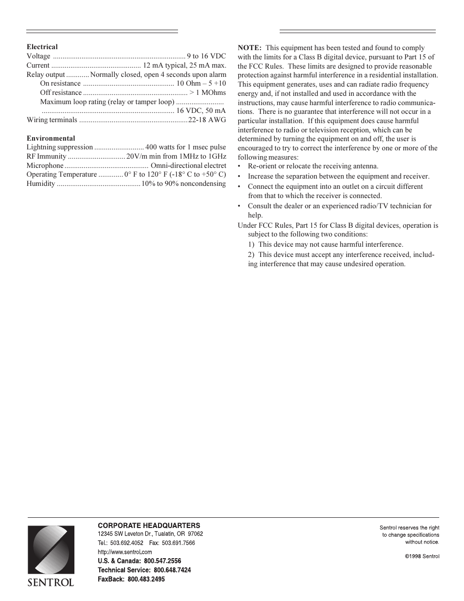 Interlogix 5812A Series (SPRES) User Manual | Page 4 / 4
