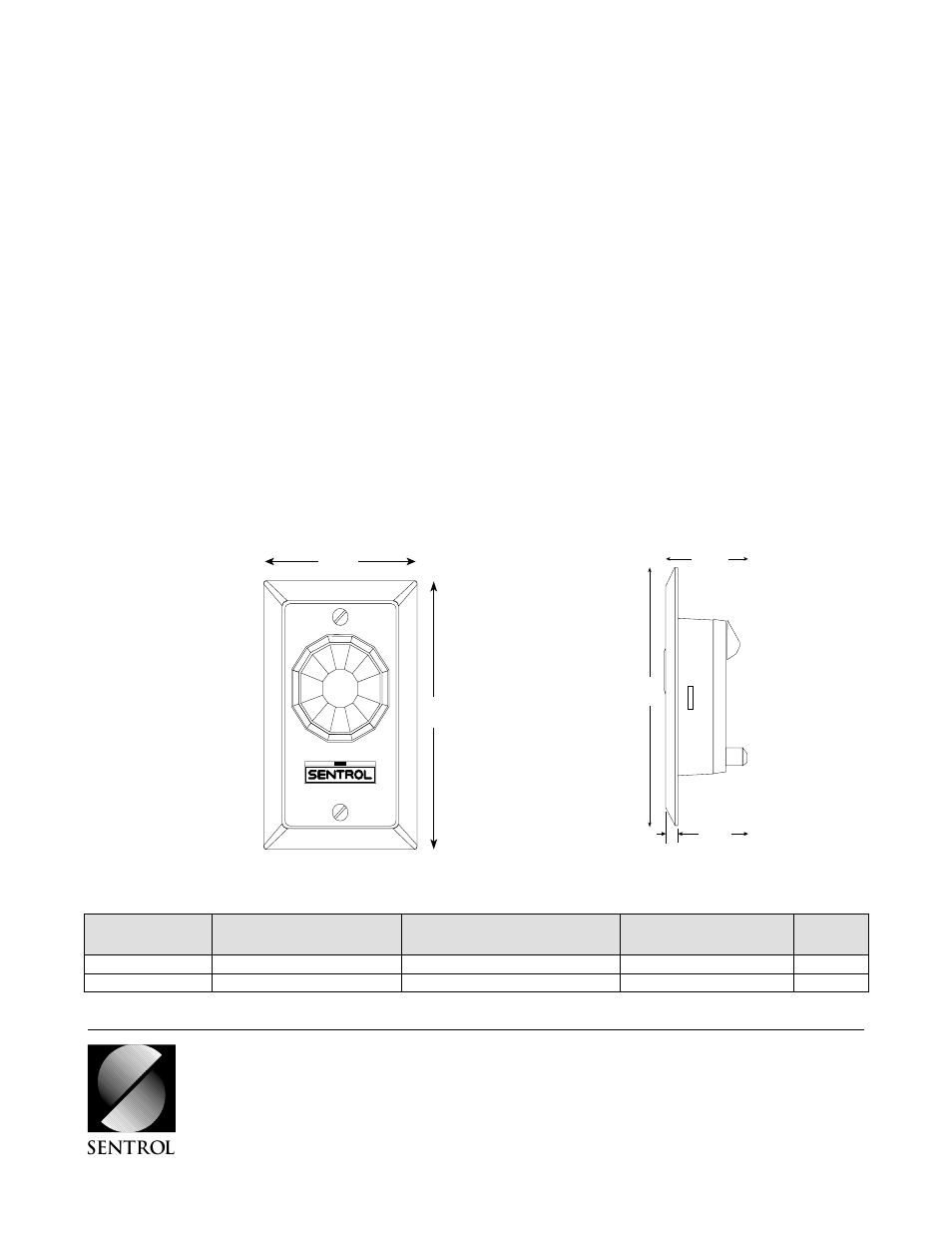 Specifications, Sentrol | Interlogix 6250FM Series User Manual | Page 4 / 4