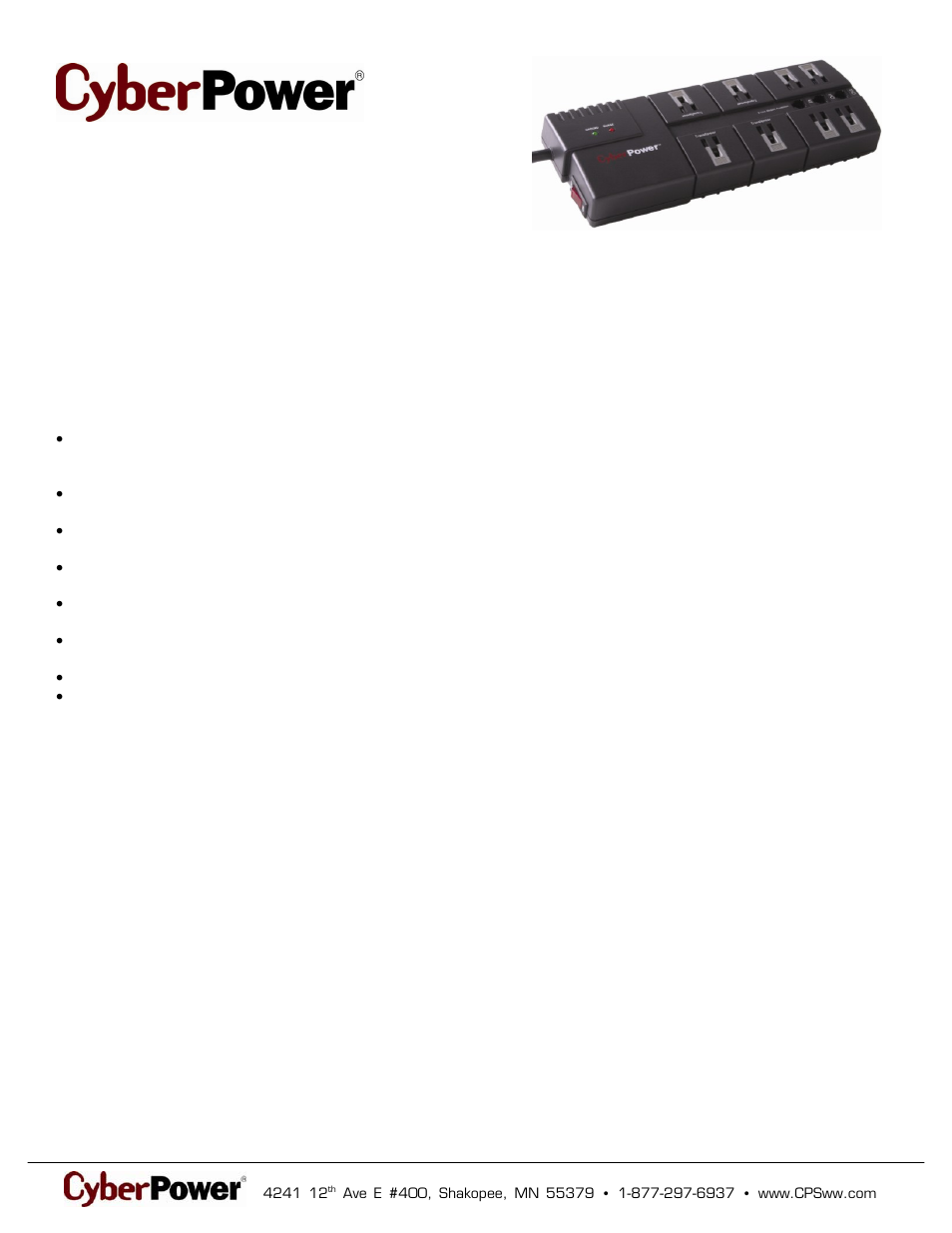 CyberPower Systems 649532008506 User Manual | 2 pages