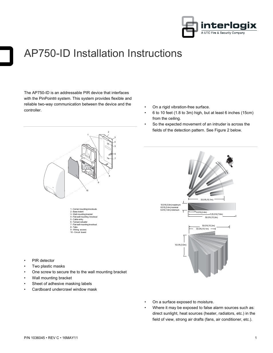 Interlogix AP750-ID User Manual | 4 pages