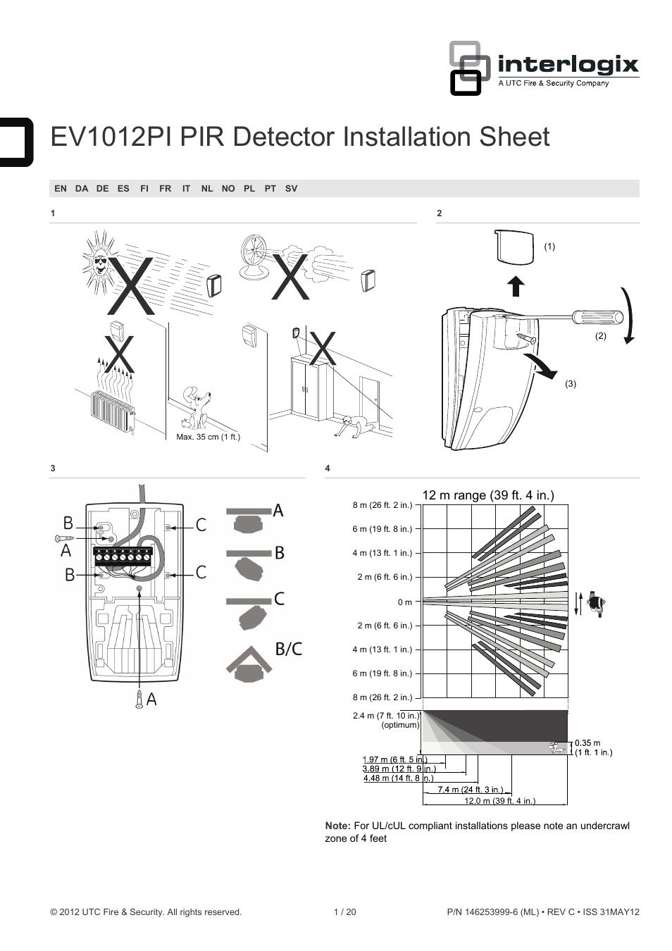 Interlogix EV1012PI User Manual | 20 pages