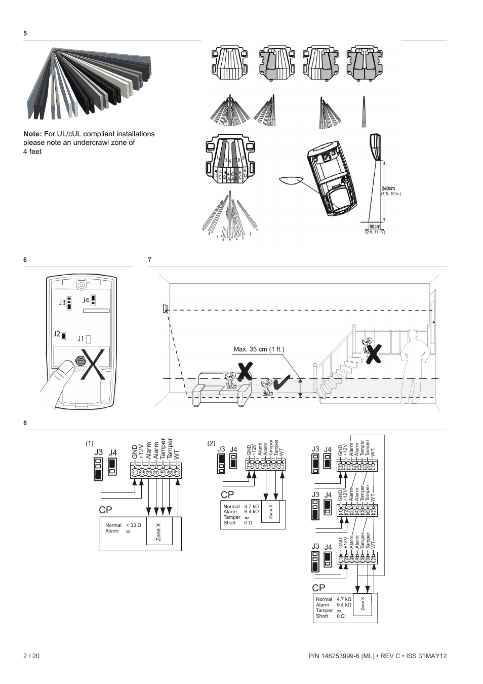J3 j4 | Interlogix EV1012PI User Manual | Page 2 / 20