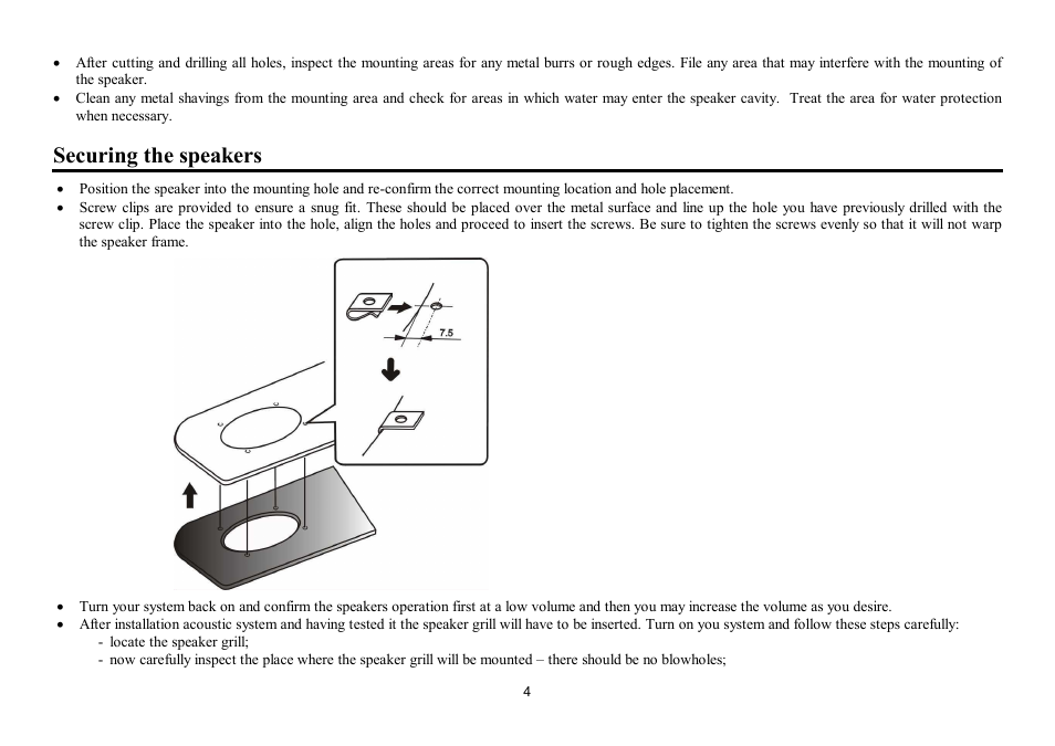 Securing the speakers | Hyundai H-CSD52 User Manual | Page 4 / 11