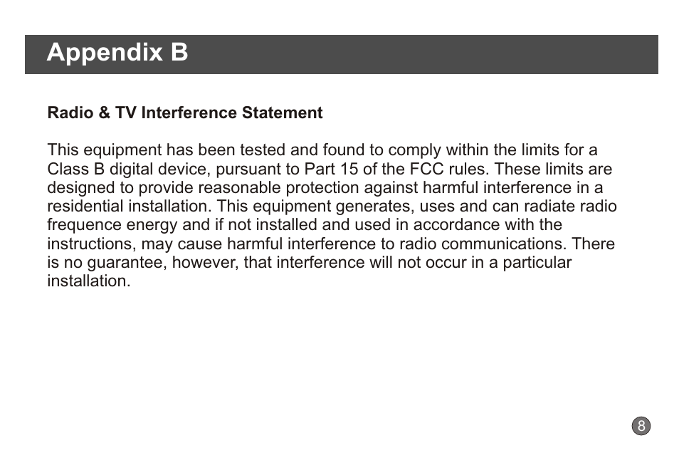 Appendix b | CyberPower Systems CyberPower CP CP-H720P User Manual | Page 11 / 14