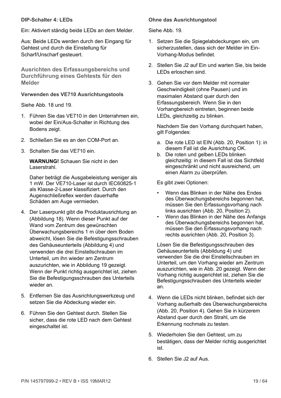 Interlogix VE736 User Manual | Page 19 / 64