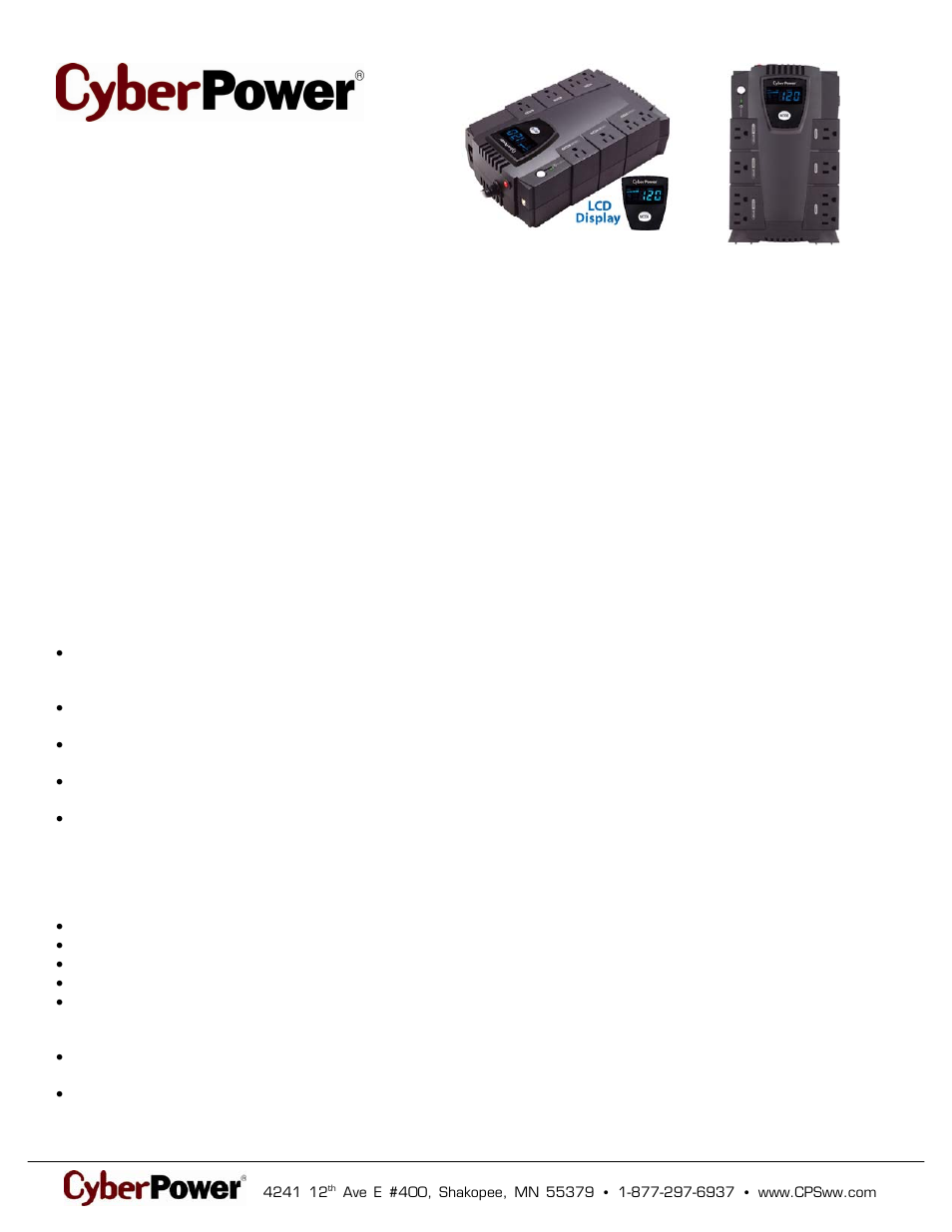 CyberPower Systems CP585LCD User Manual | 2 pages