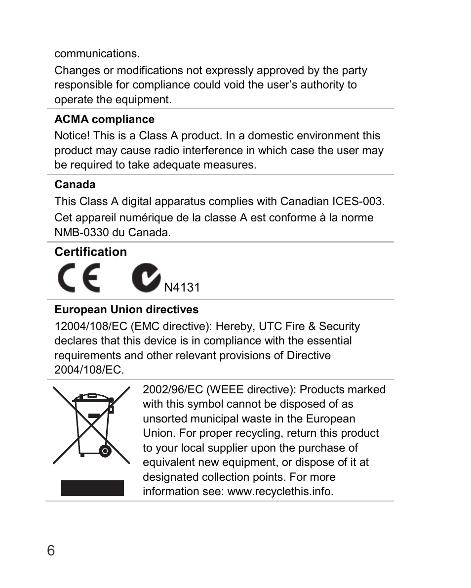 Interlogix TVD-5110-3 User Manual | Page 6 / 8
