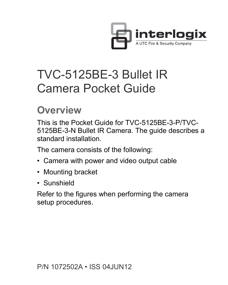 Interlogix TVC-5125BE-3 User Manual | 8 pages