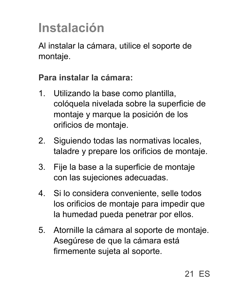 Instalación | Interlogix TVC-BIR6-MR-HR User Manual | Page 23 / 60