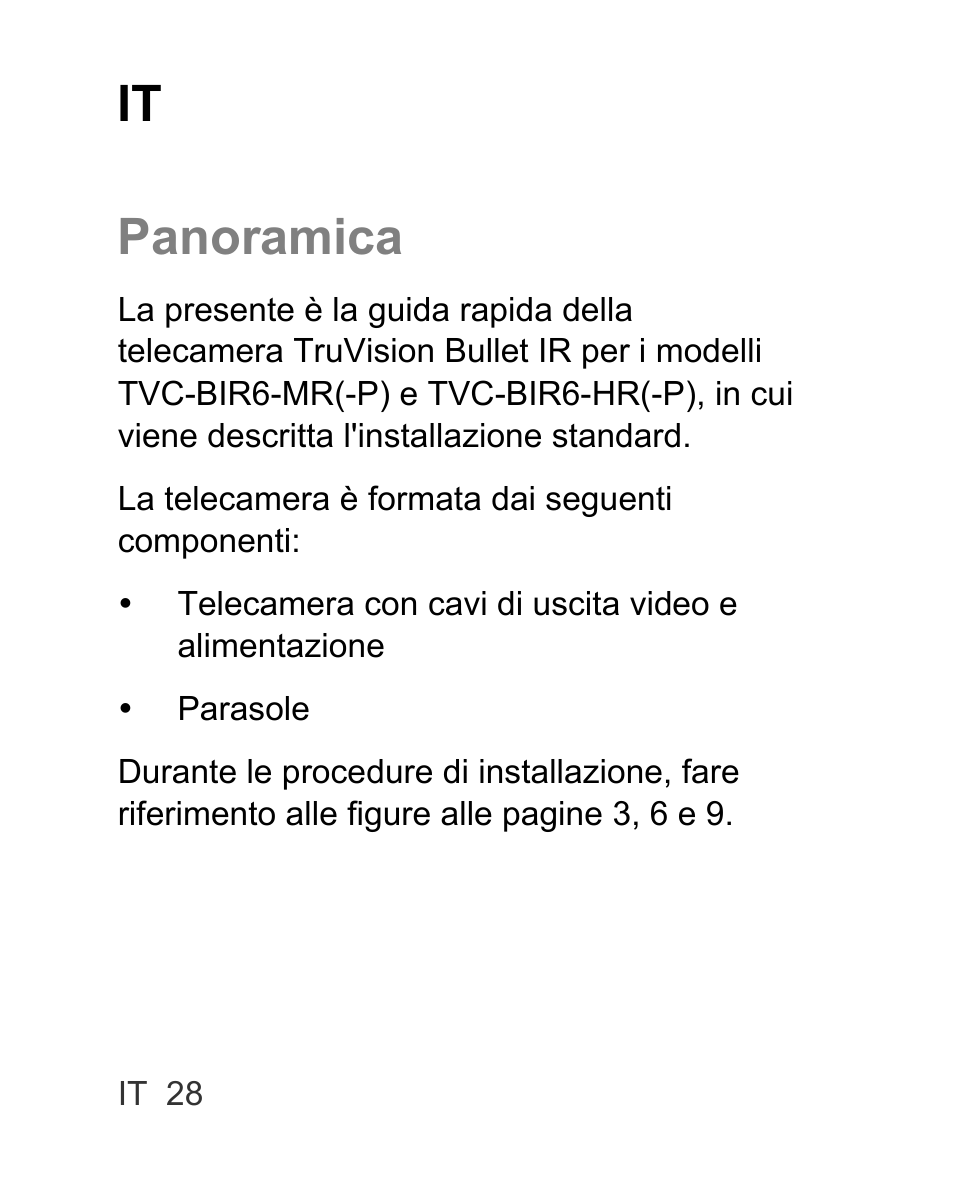It panoramica | Interlogix TVC-BIR6-MR-HR User Manual | Page 30 / 60