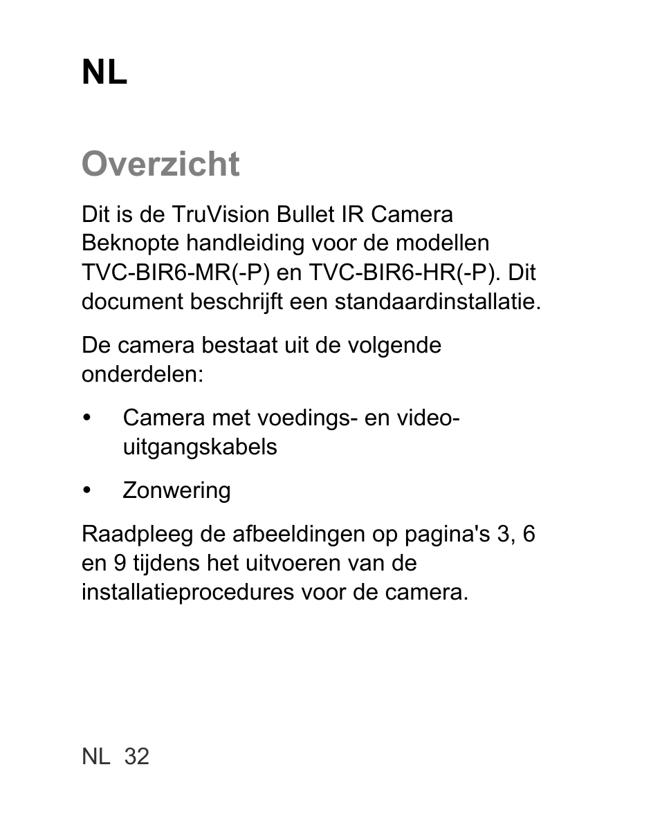 Nl overzicht | Interlogix TVC-BIR6-MR-HR User Manual | Page 34 / 60