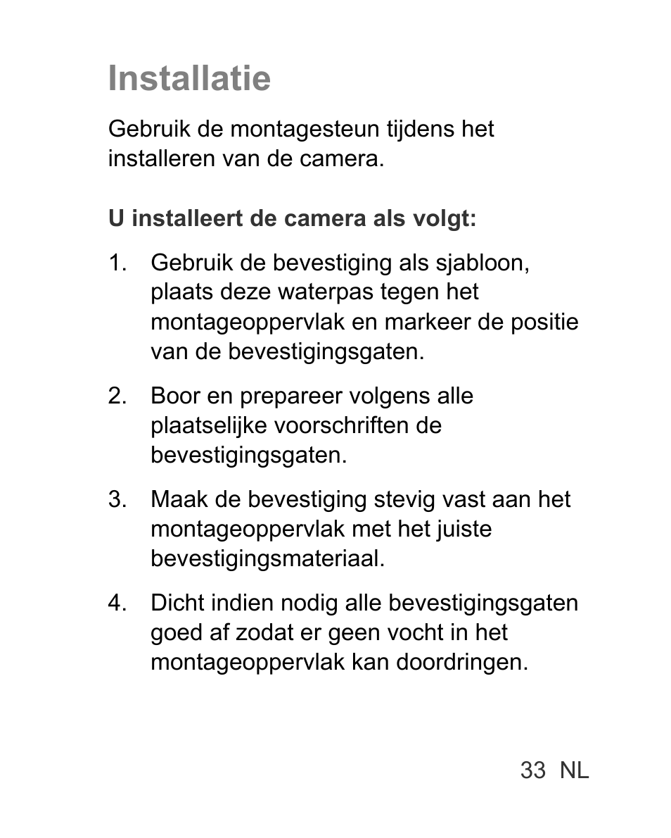 Installatie | Interlogix TVC-BIR6-MR-HR User Manual | Page 35 / 60