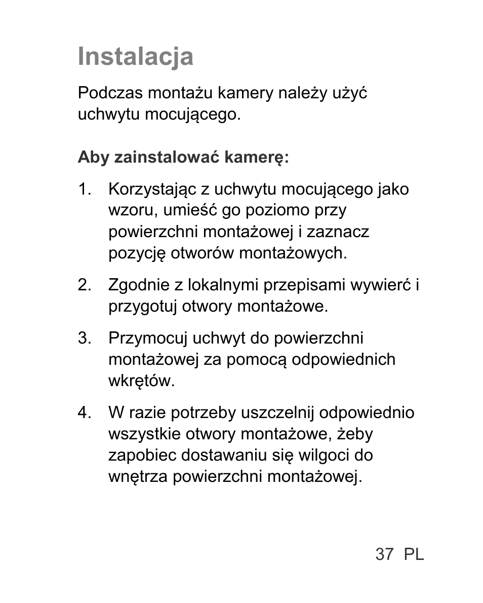 Instalacja | Interlogix TVC-BIR6-MR-HR User Manual | Page 39 / 60