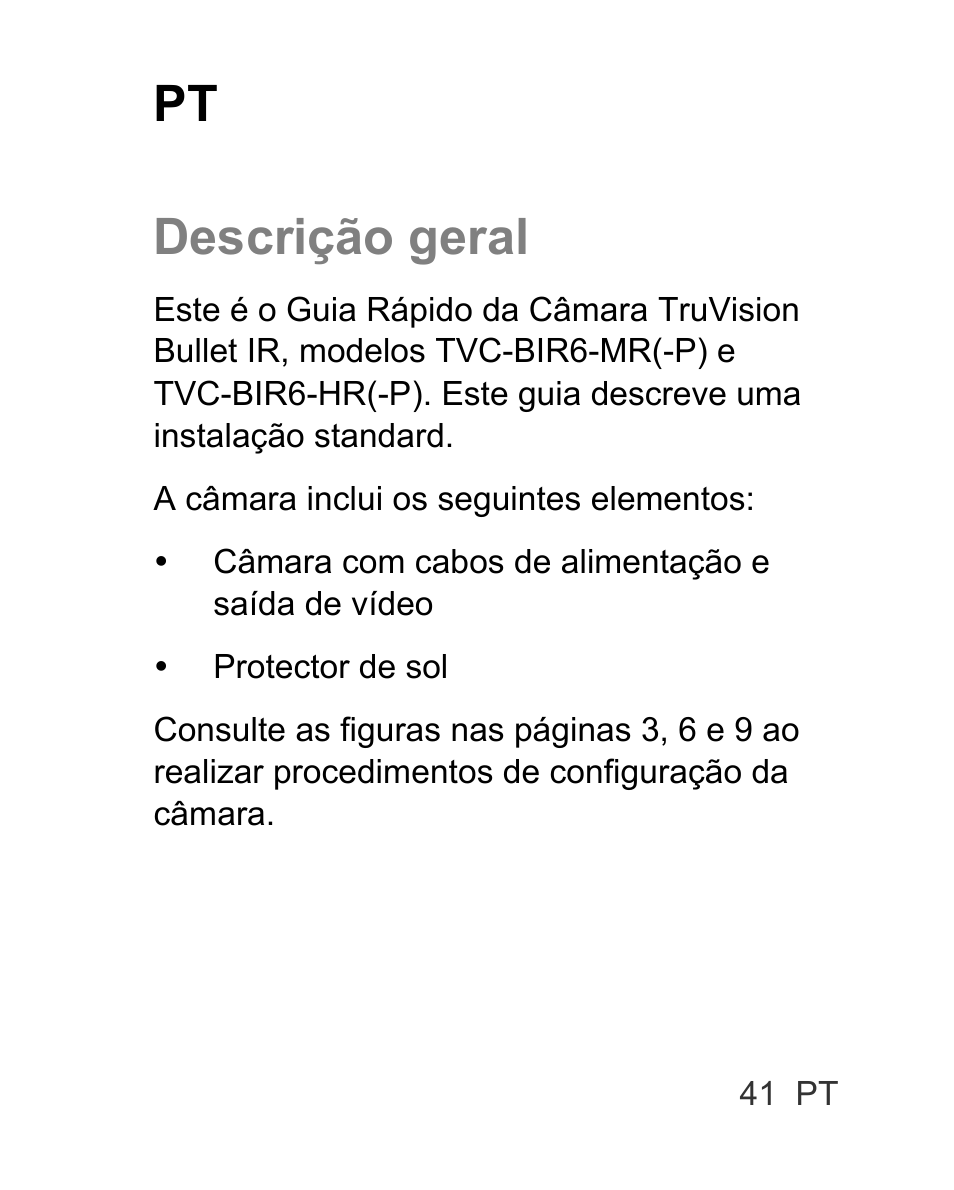 Pt descrição geral | Interlogix TVC-BIR6-MR-HR User Manual | Page 43 / 60