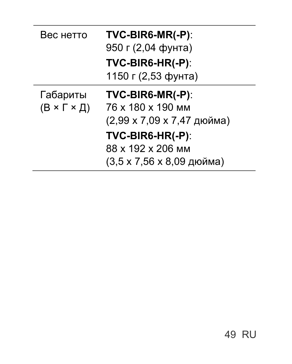 Interlogix TVC-BIR6-MR-HR User Manual | Page 51 / 60
