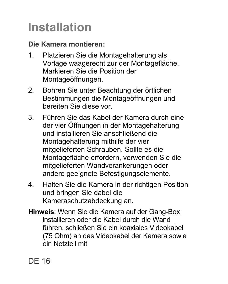 Installation | Interlogix TVD-TIR6 User Manual | Page 18 / 76