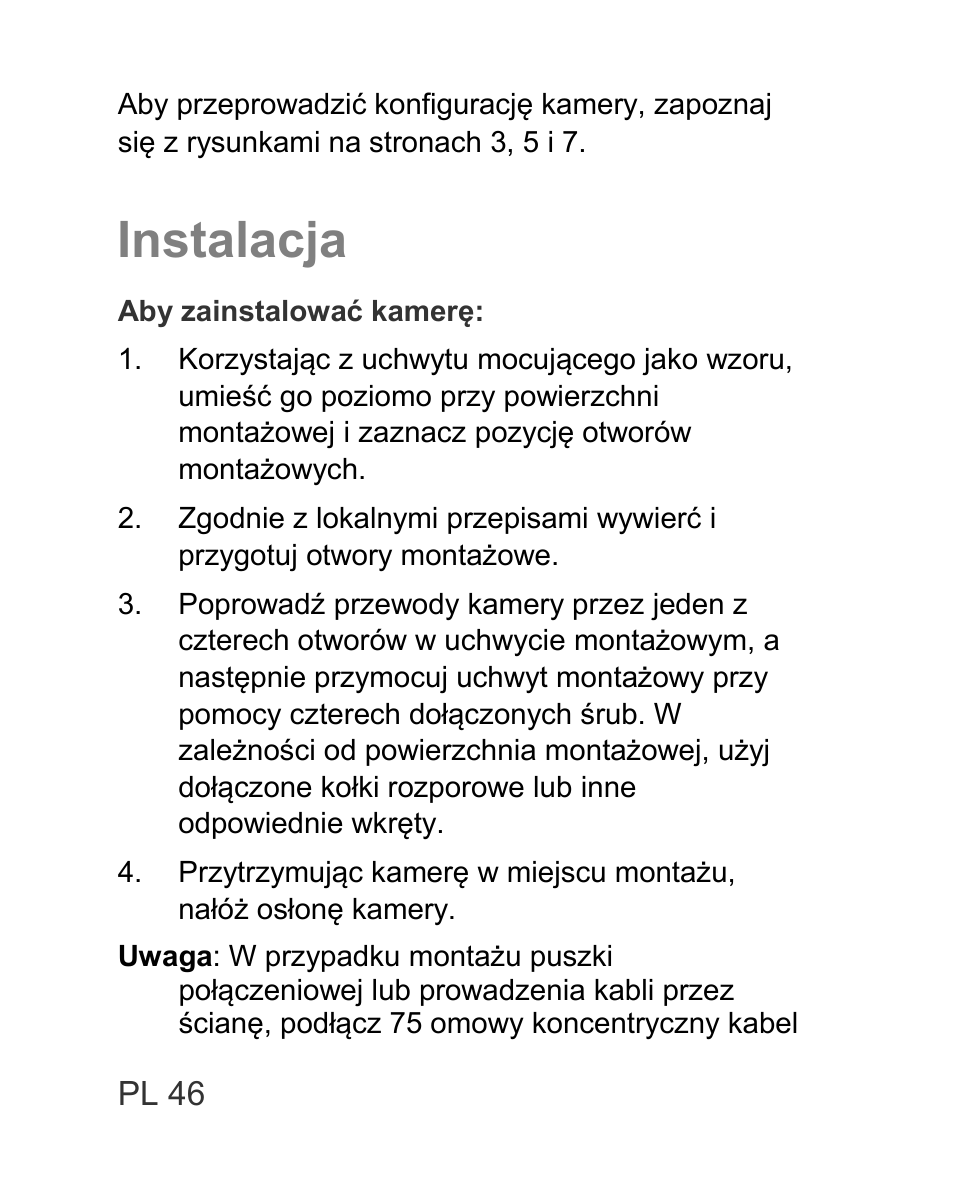Instalacja | Interlogix TVD-TIR6 User Manual | Page 48 / 76