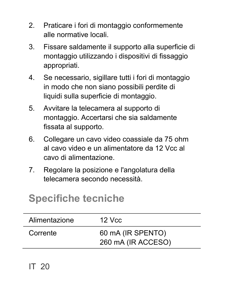 Specifiche tecniche | Interlogix TVC-BIR6-SR User Manual | Page 22 / 40