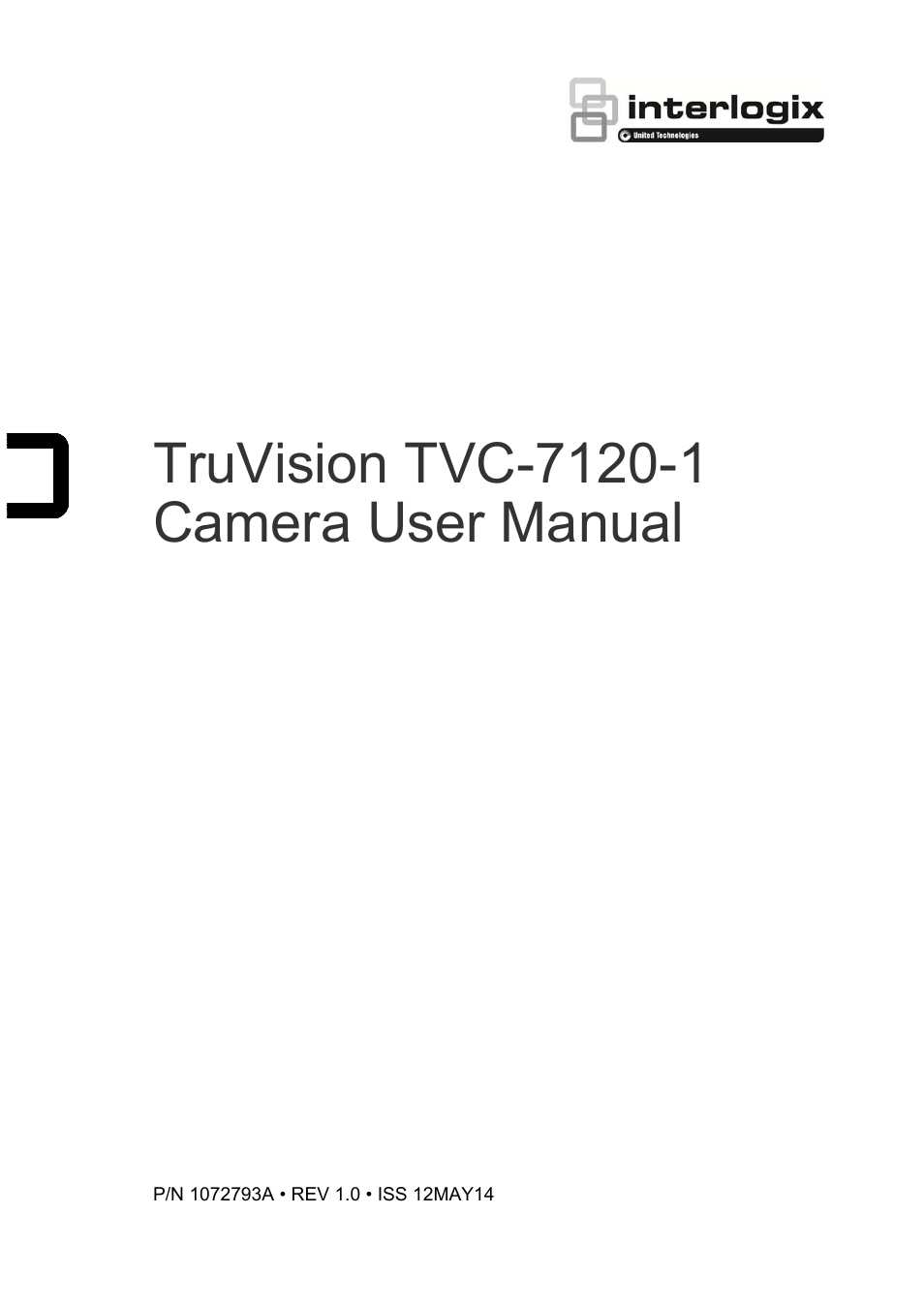 Interlogix TVC-7120-1 User Manual User Manual | 19 pages