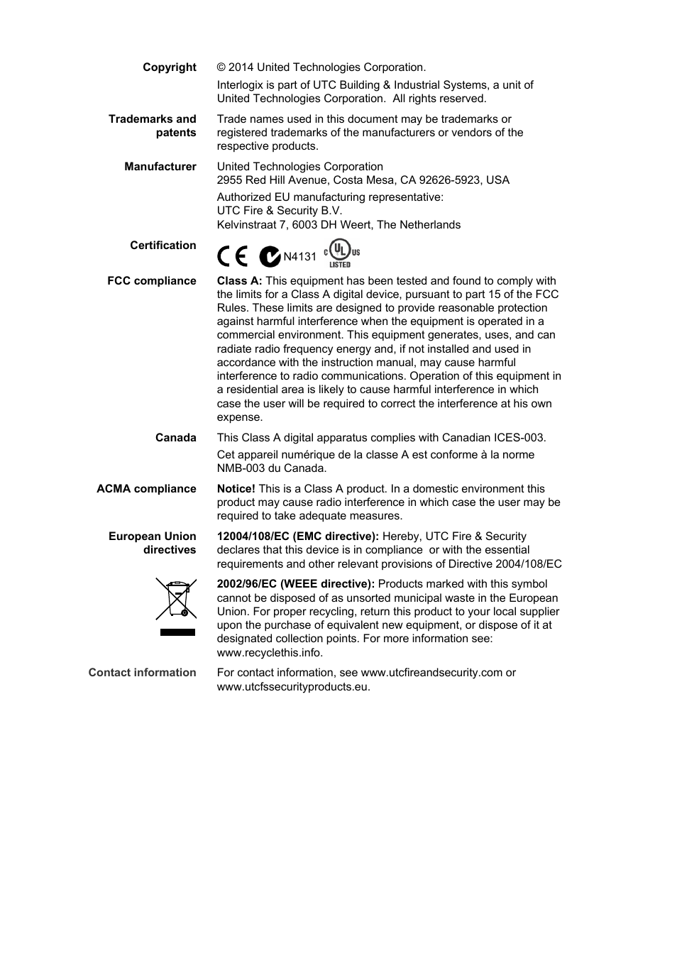 Interlogix TVC-7120-1 User Manual User Manual | Page 2 / 19