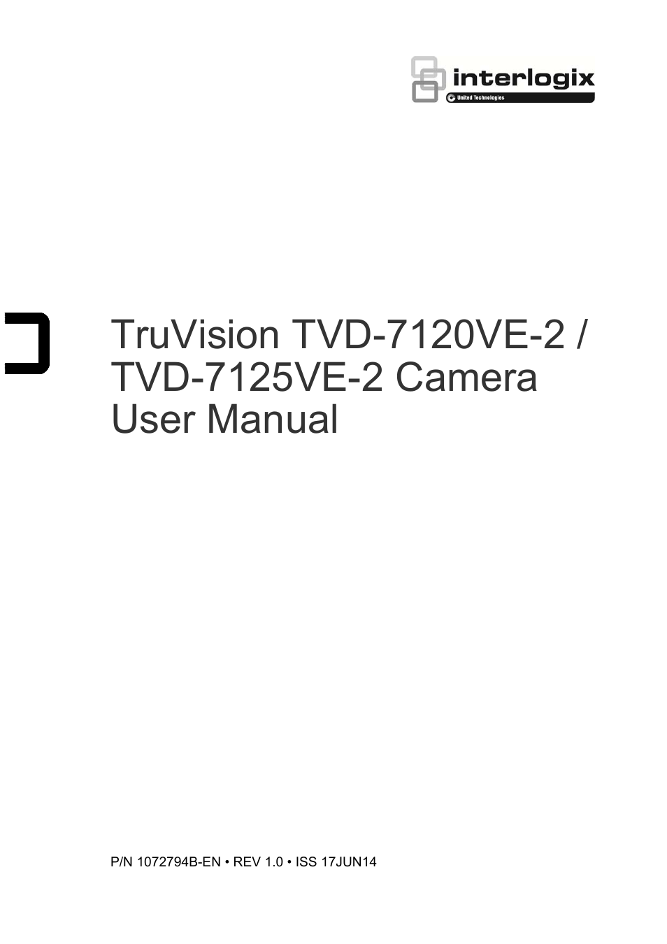 Interlogix TVD-7125VE-2 User Manual User Manual | 21 pages