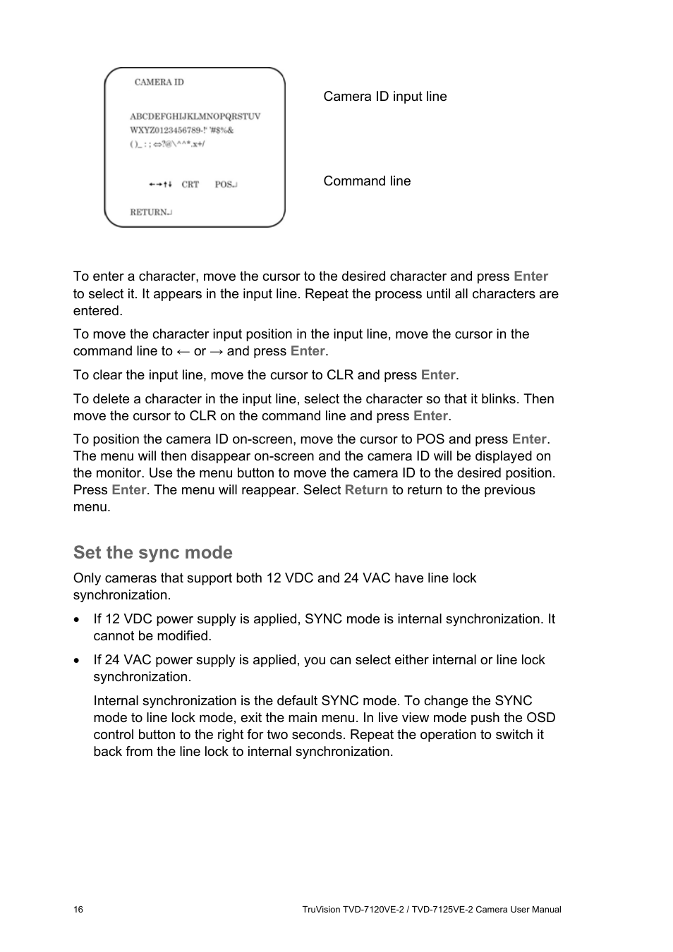 Set the sync mode | Interlogix TVD-7125VE-2 User Manual User Manual | Page 18 / 21