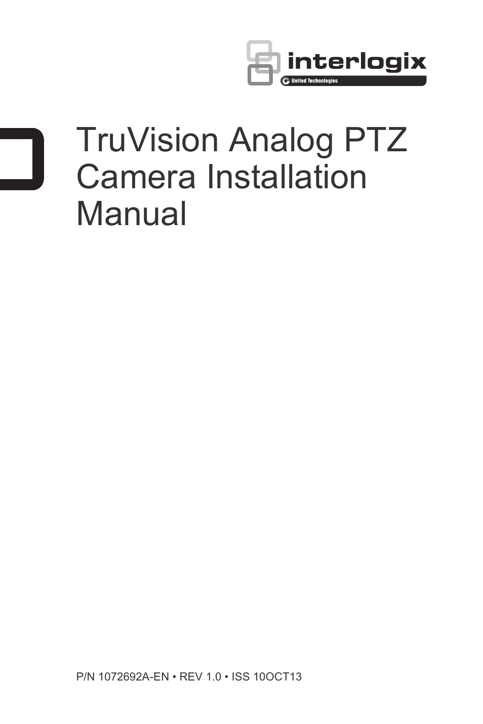 Interlogix TruVision 960H Premium Resolution Series PTZ Cameras Installation Manual User Manual | 16 pages