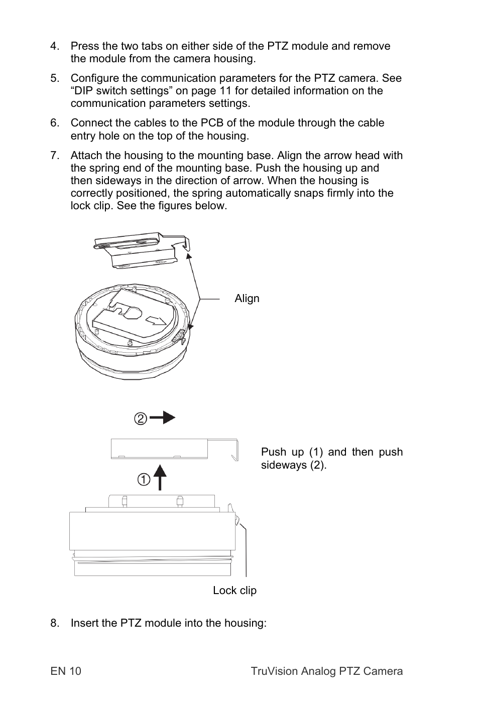 Interlogix TruVision 960H Premium Resolution Series PTZ Cameras Installation Manual User Manual | Page 10 / 16