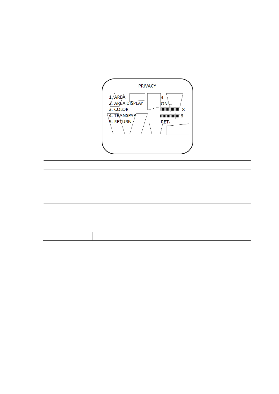 Privacy mask area, Digital effect | Interlogix TVD-4101 User Manual | Page 19 / 27