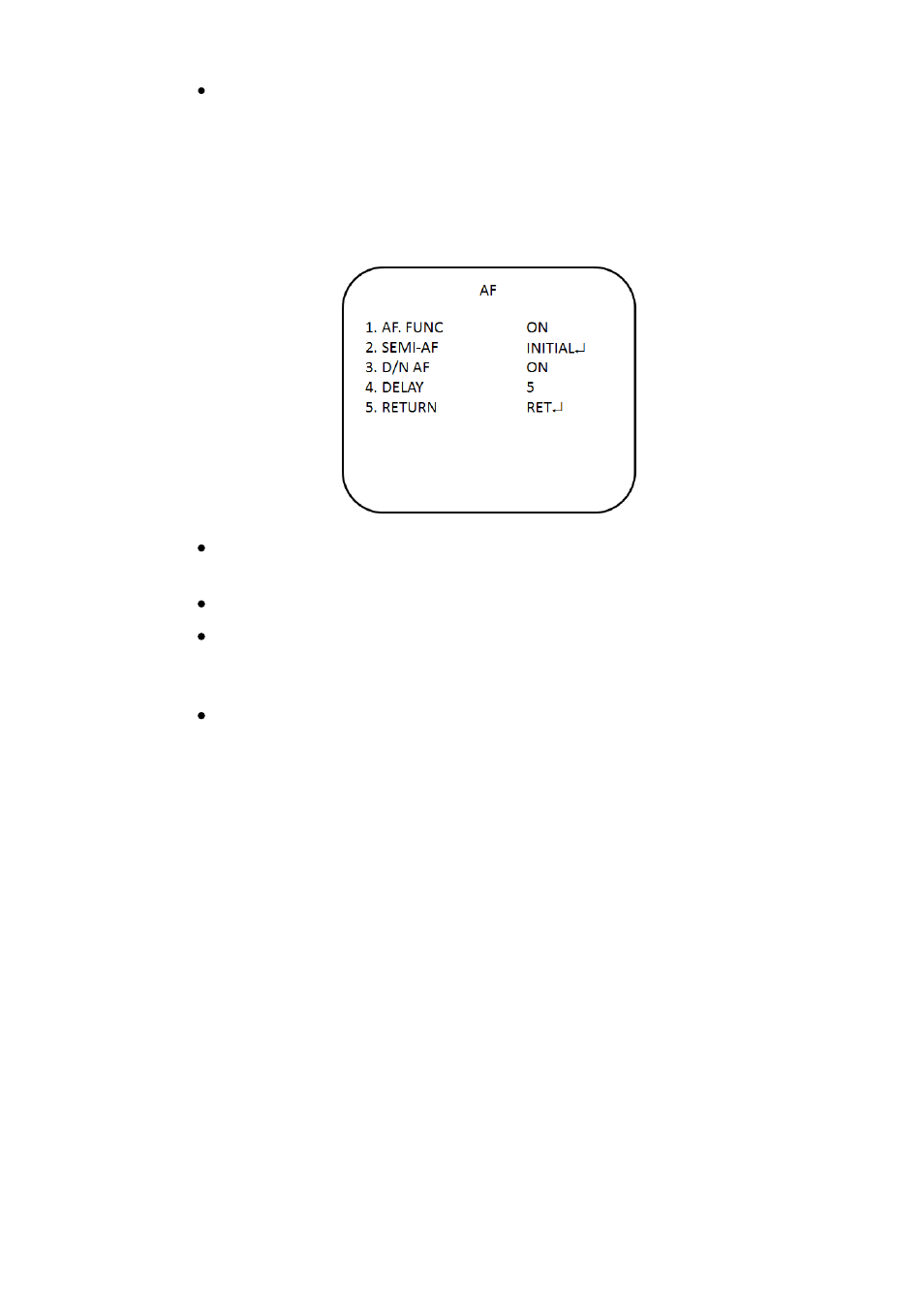 Autofocus, Osd language, Synchronization mode | Interlogix TVD-4101 User Manual | Page 25 / 27
