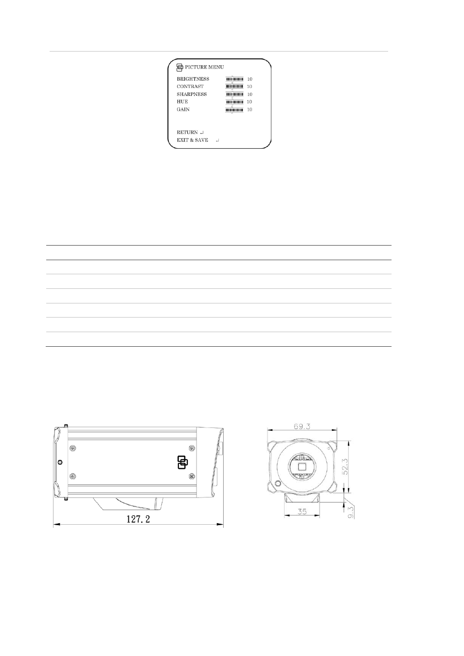 Reset camera, Specifications, Dimensions | Interlogix UVC-6120-1 User Manual User Manual | Page 16 / 17