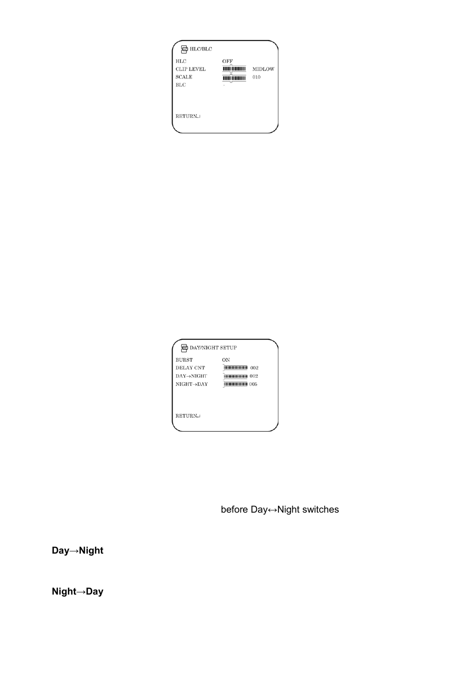 Set day/night mode | Interlogix UVC-6130-1 User Manual User Manual | Page 16 / 22