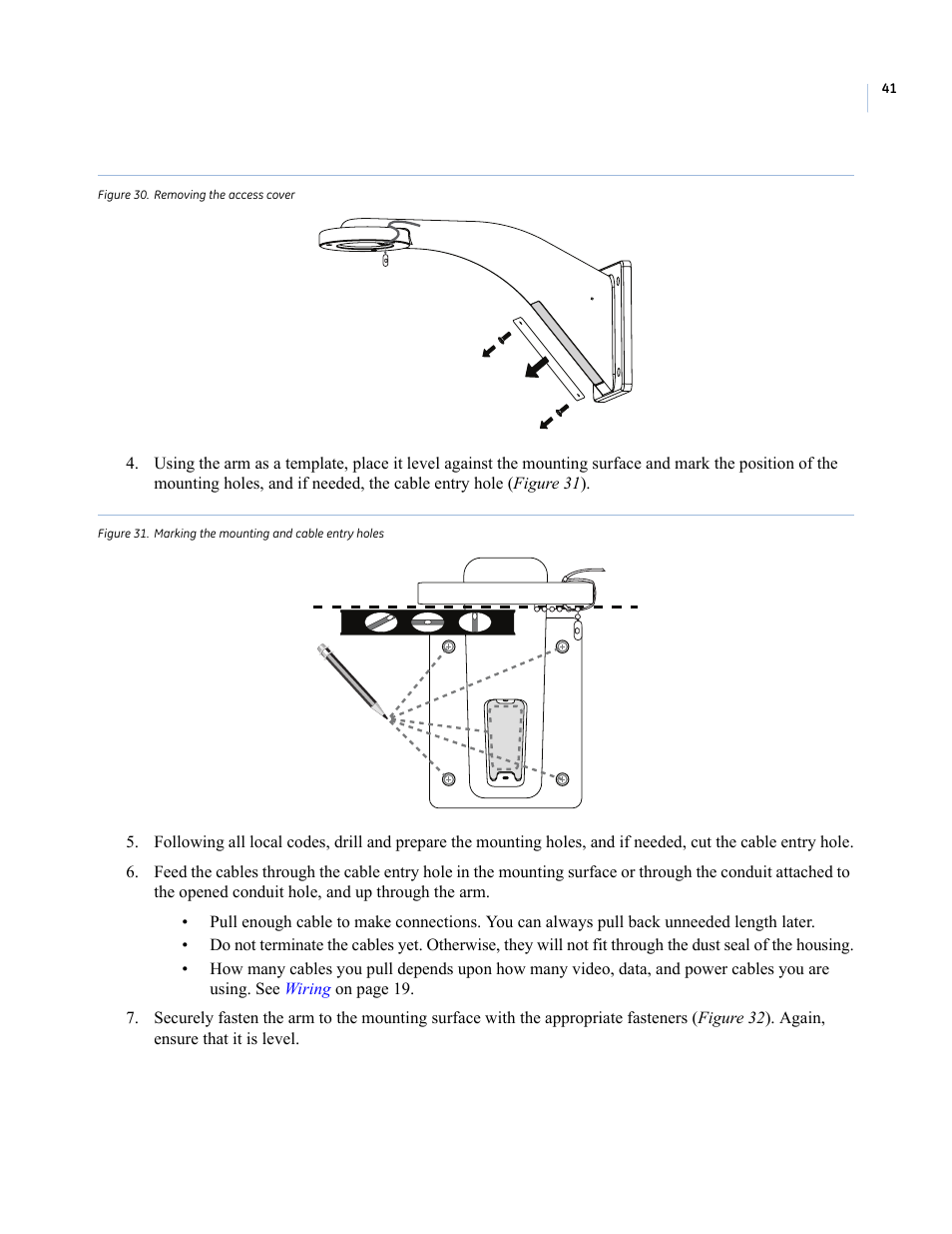 Figure 30. removing the access cover, Figure 30 | Interlogix UltraView PTZ Dome Series User Manual | Page 49 / 64