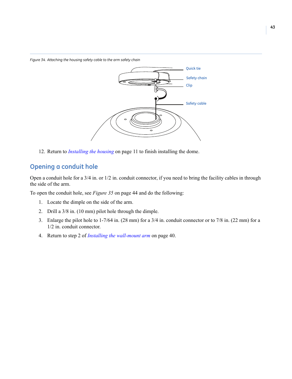 Opening a conduit hole, Opening, A conduit hole | Interlogix UltraView PTZ Dome Series User Manual | Page 51 / 64