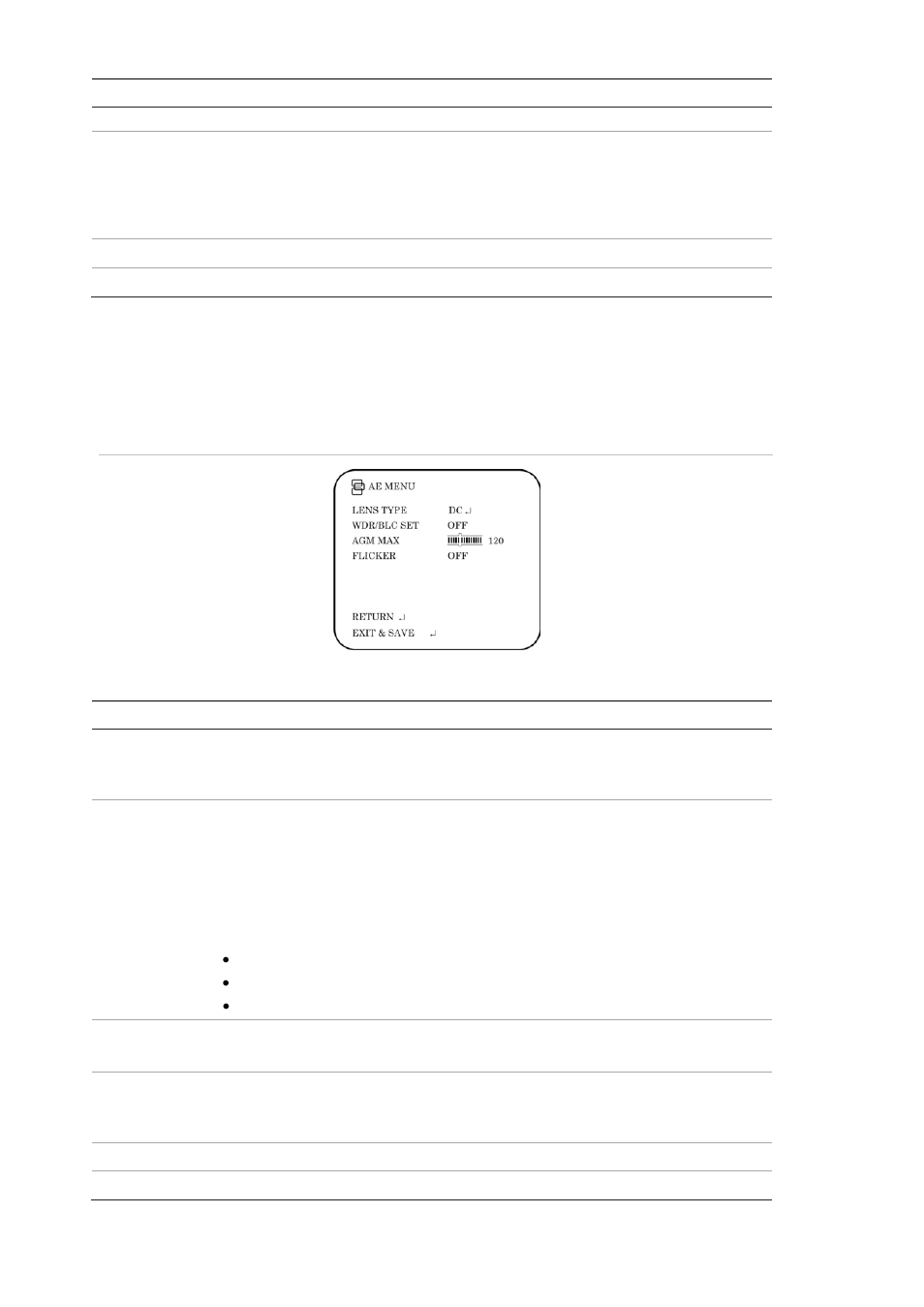 Ae/wdr/blc menu | Interlogix UVD-6120VE-2 User Manual User Manual | Page 10 / 16