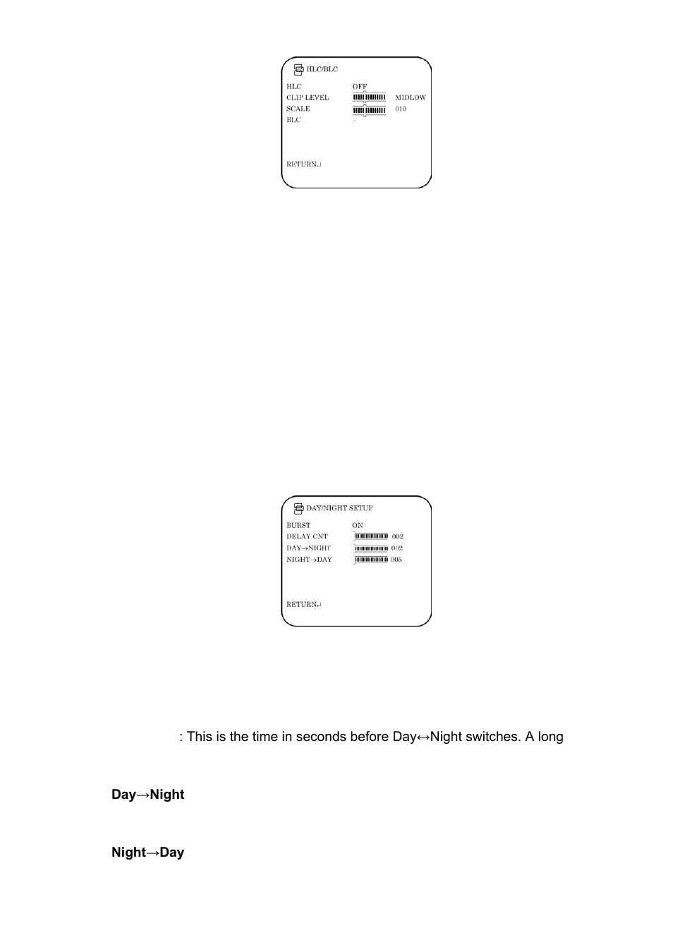 Set day/night mode | Interlogix UVD-6130VE-2 User Manual User Manual | Page 15 / 20