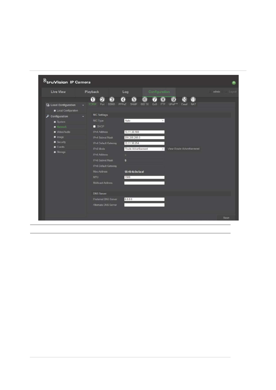 Configuring network settings | Interlogix TruVision 360° Configuration Manual User Manual | Page 15 / 50