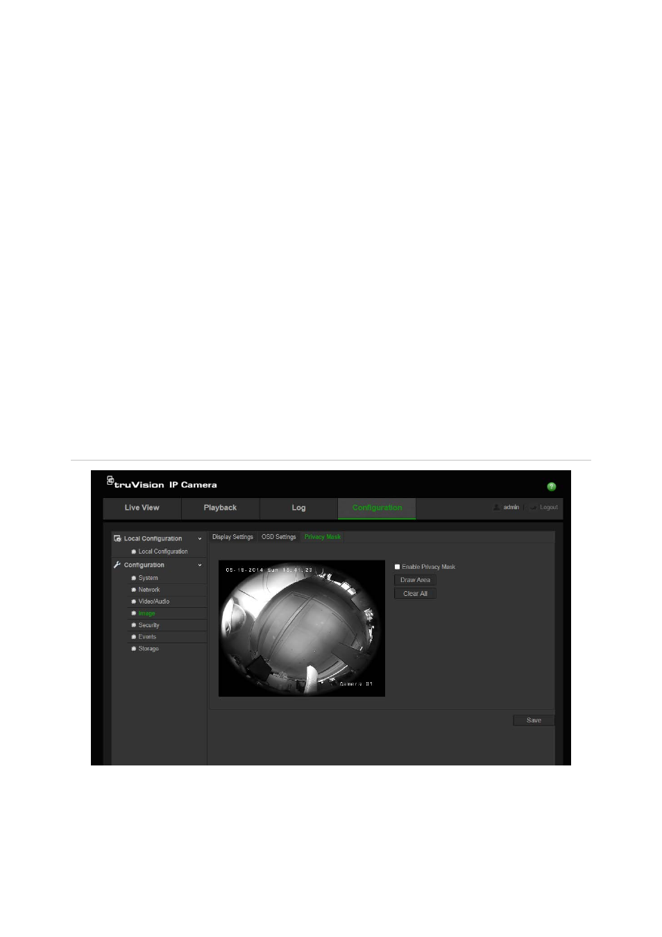Configuring privacy mask | Interlogix TruVision 360° Configuration Manual User Manual | Page 25 / 50