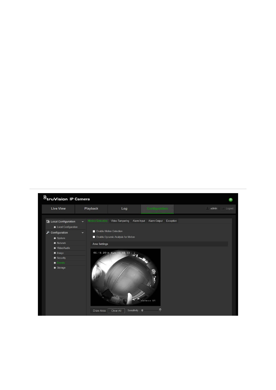 Motion detection alarms | Interlogix TruVision 360° Configuration Manual User Manual | Page 26 / 50