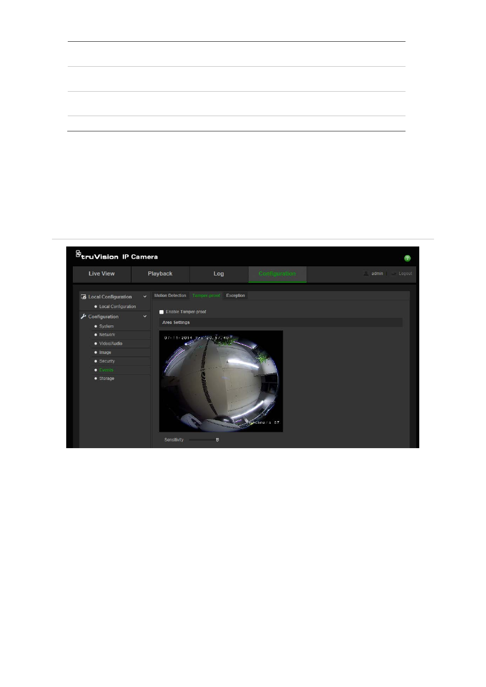 Tamper-proof alarms | Interlogix TruVision 360° Configuration Manual User Manual | Page 28 / 50
