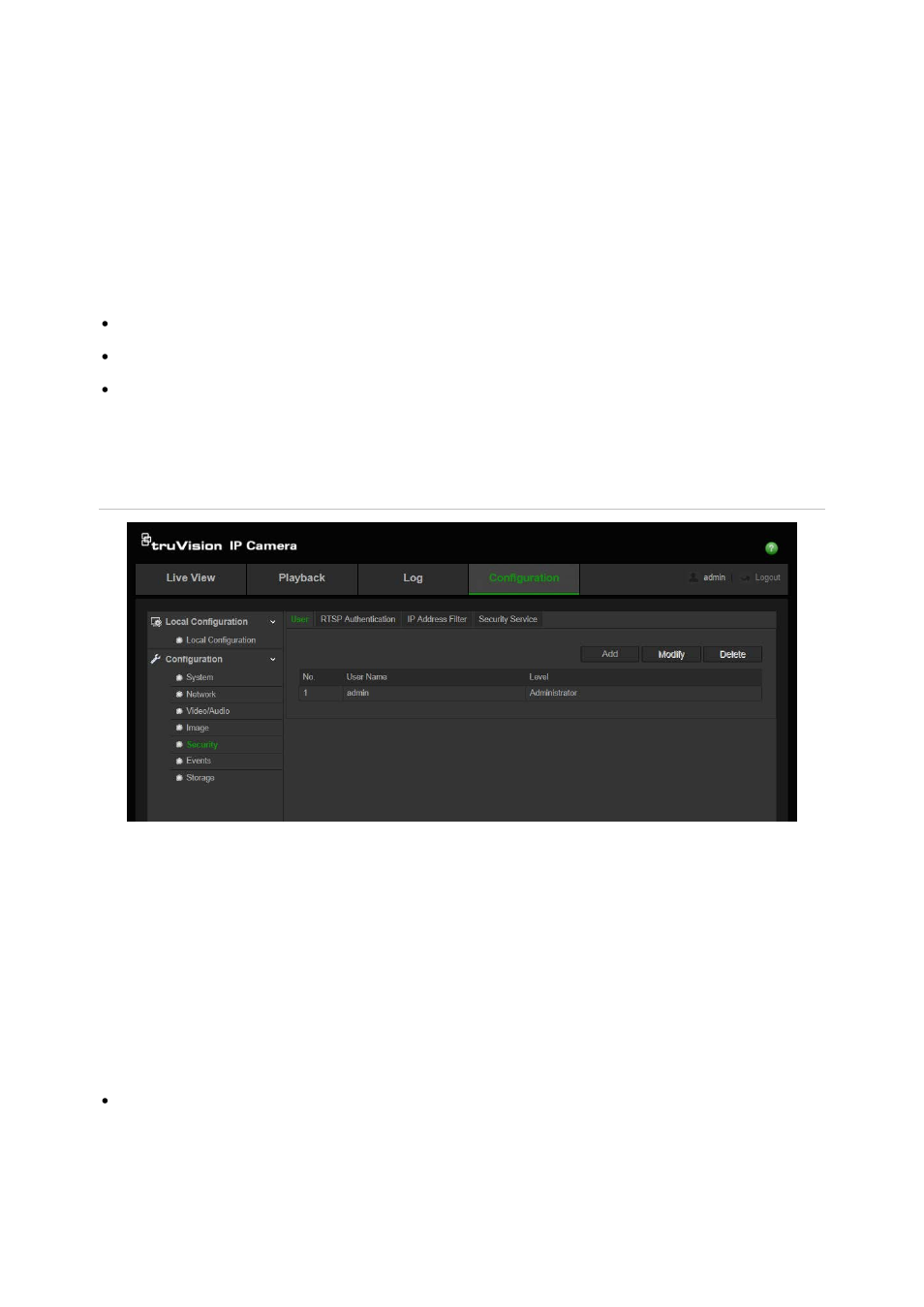 Camera management, User management | Interlogix TruVision 360° Configuration Manual User Manual | Page 35 / 50