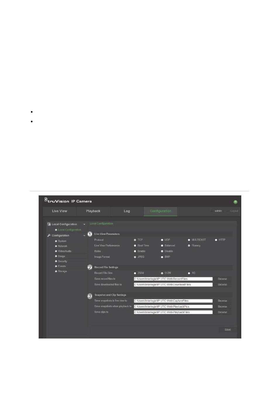 Camera configuration, Local configuration | Interlogix TruVision 360° Configuration Manual User Manual | Page 9 / 50